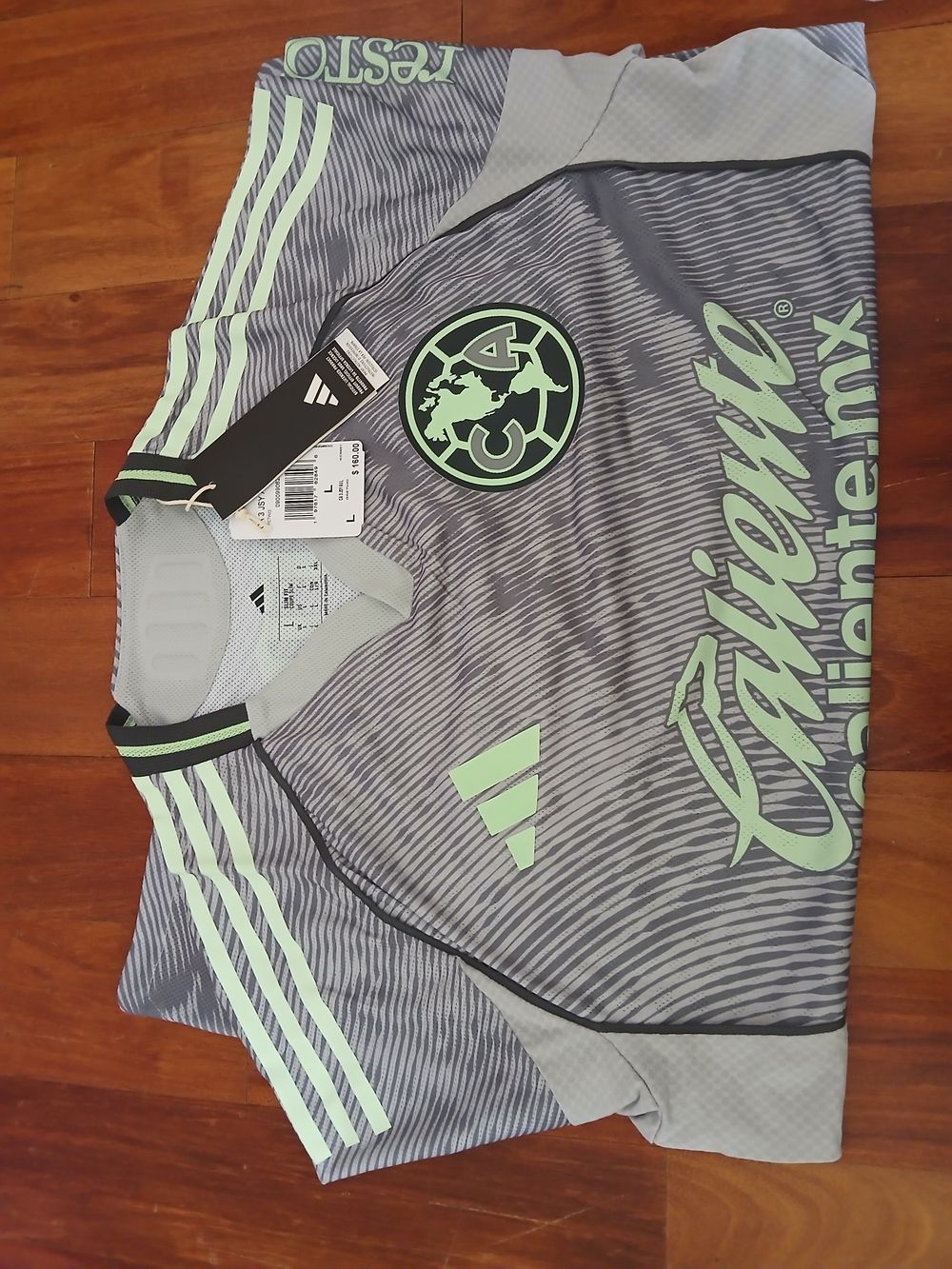 Adidas Club América Gray & Mint Long -Sleeve Soccer Jersey